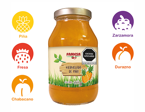 Mermelada Tradicional Sabor Piña, Fresa, Chabacano, Zarzamora, Durazno Mermelada Tradicional Sabor Piña | Fresa | Chabacano | Zarzamora | Durazno
